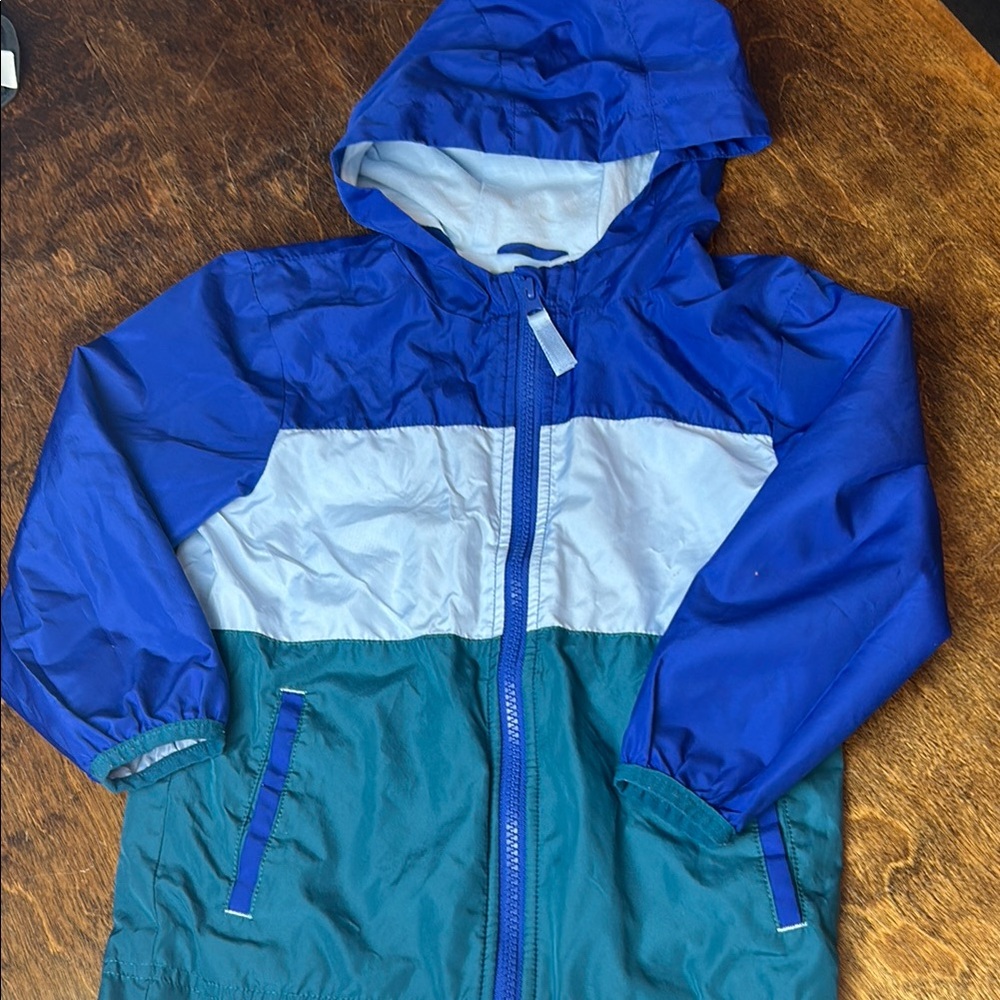 Toddlers Blue and‎ Green Colorblock Jacket fits 3T